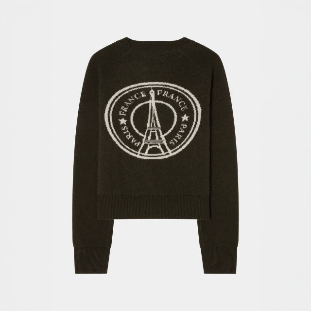 City Sweater - Paris Intarsia Green – Cloeys.se