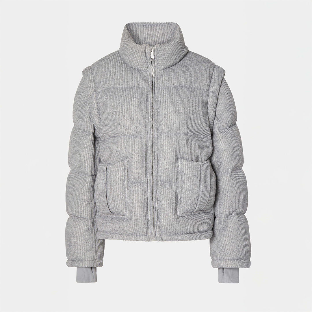 Knitted Puffer Jacket Vest Grey – Cloeys.se
