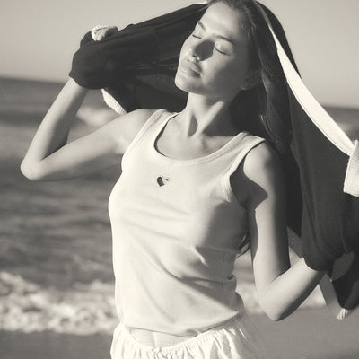 Heart Tank Top White