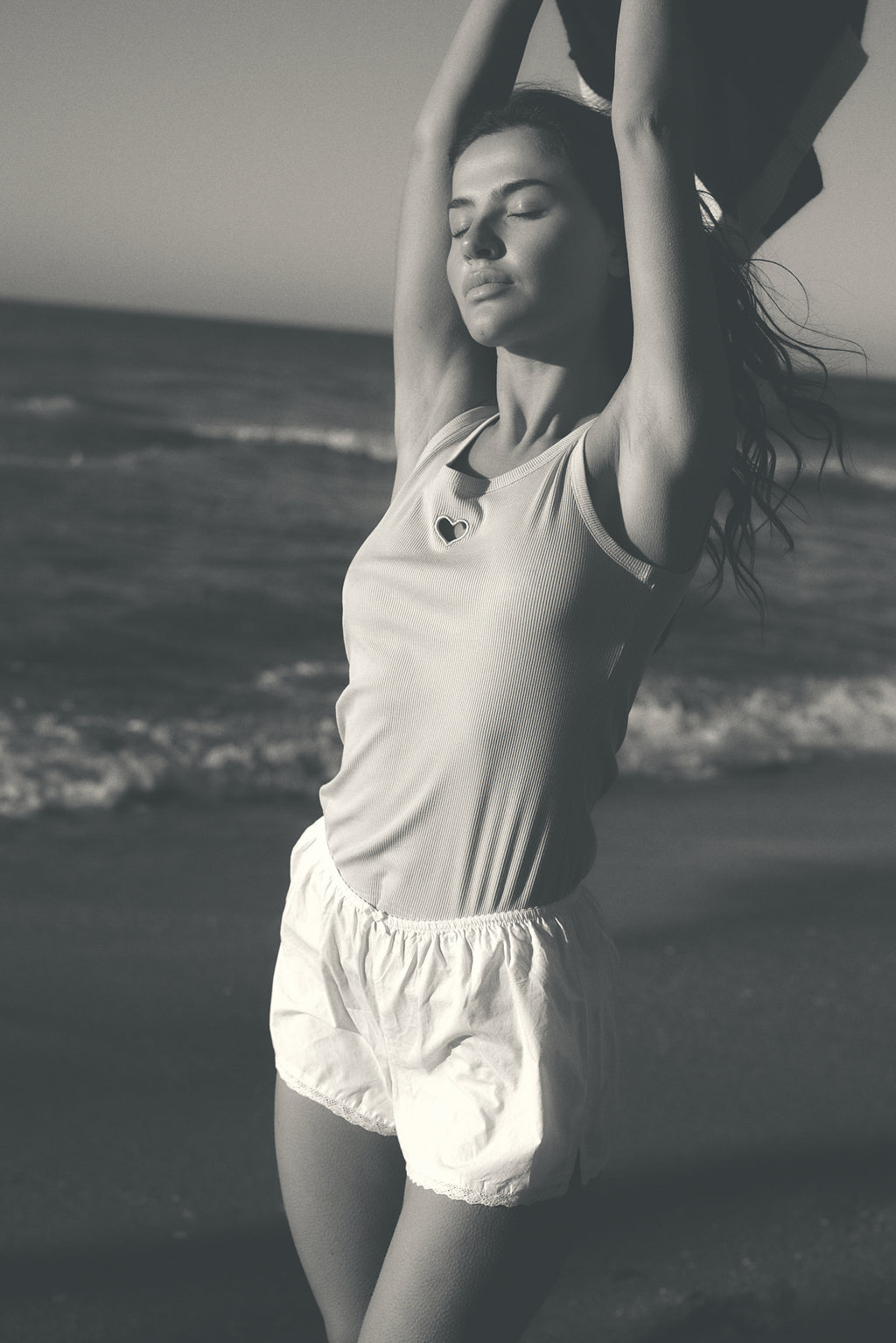 Heart Tank Top White