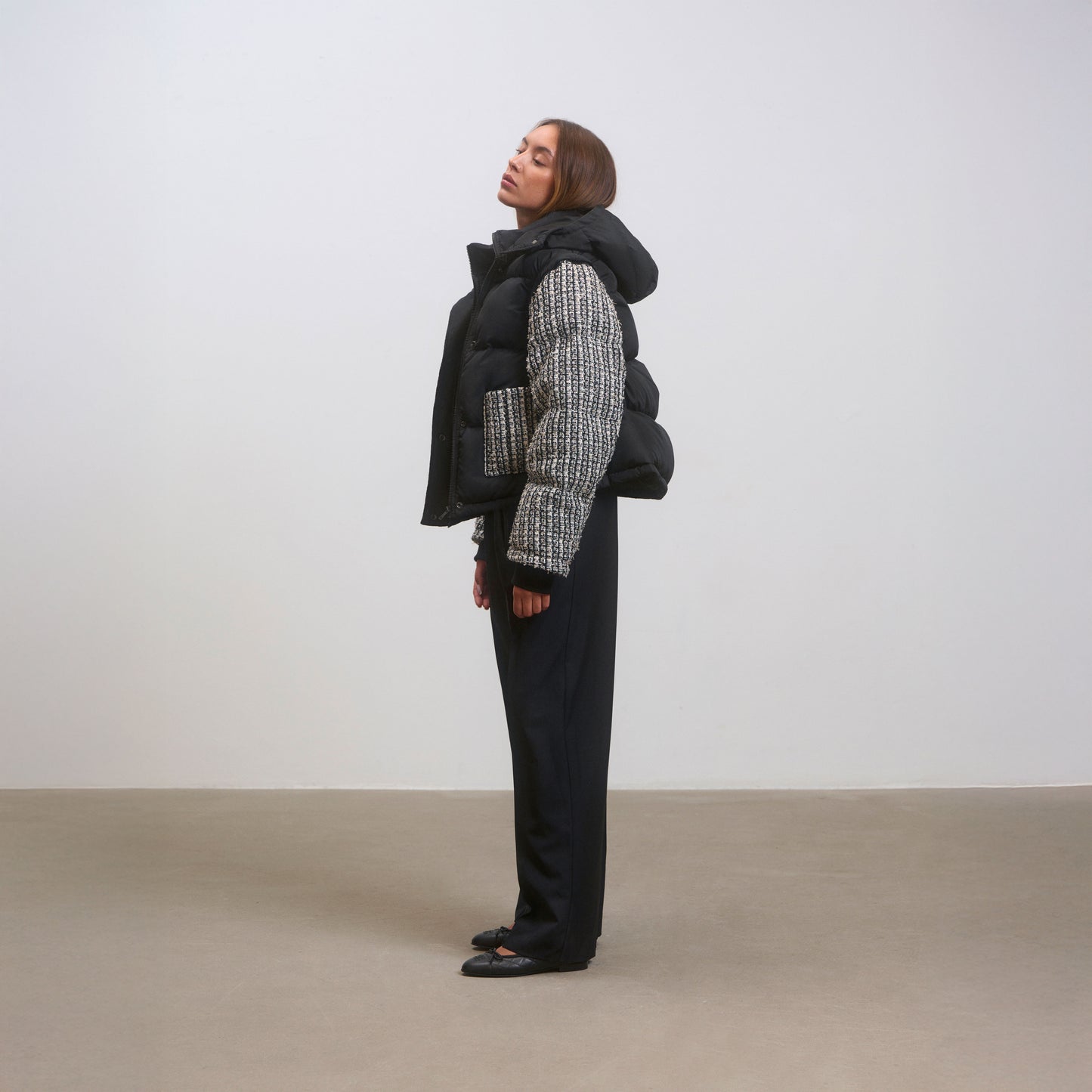 Tweed Puffer Jacket and Vest