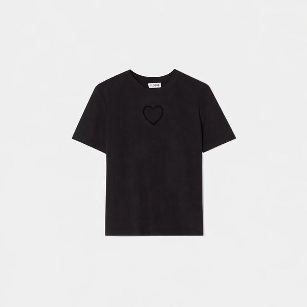Heart T-shirt all Black