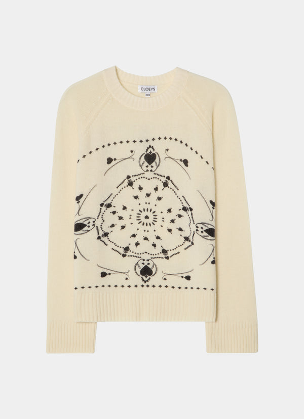 Bandana heart Sweater white