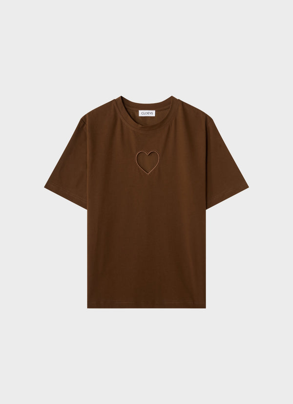 Heart T-shirt Brown