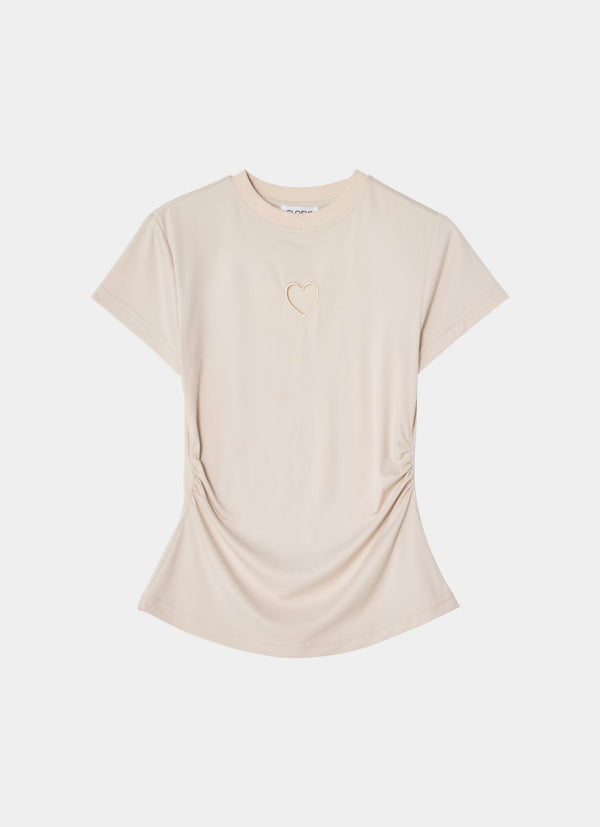Tight fitted t-shirt beige