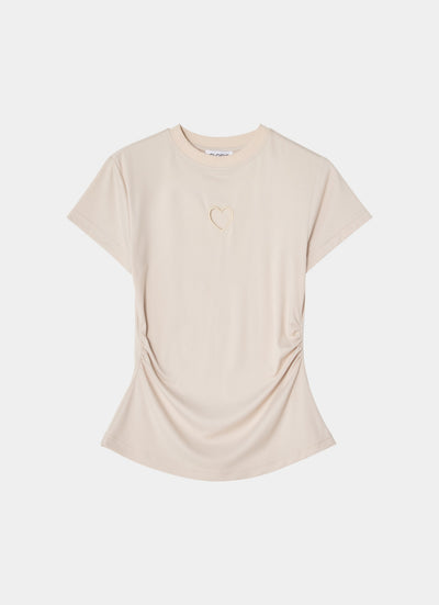 Tight fitted t-shirt beige