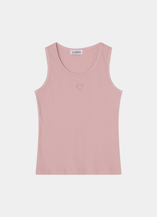 Heart Tank Top Pink