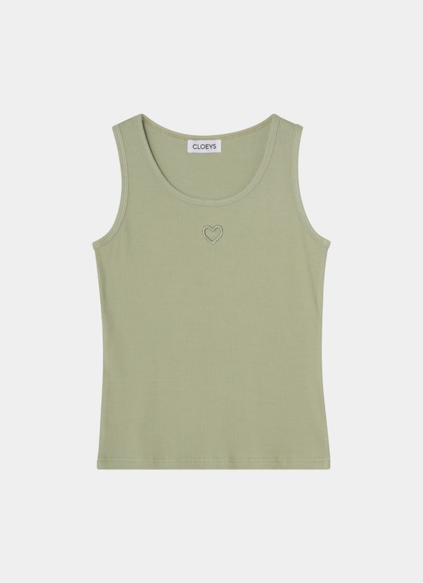 Heart Tank Top Mint green