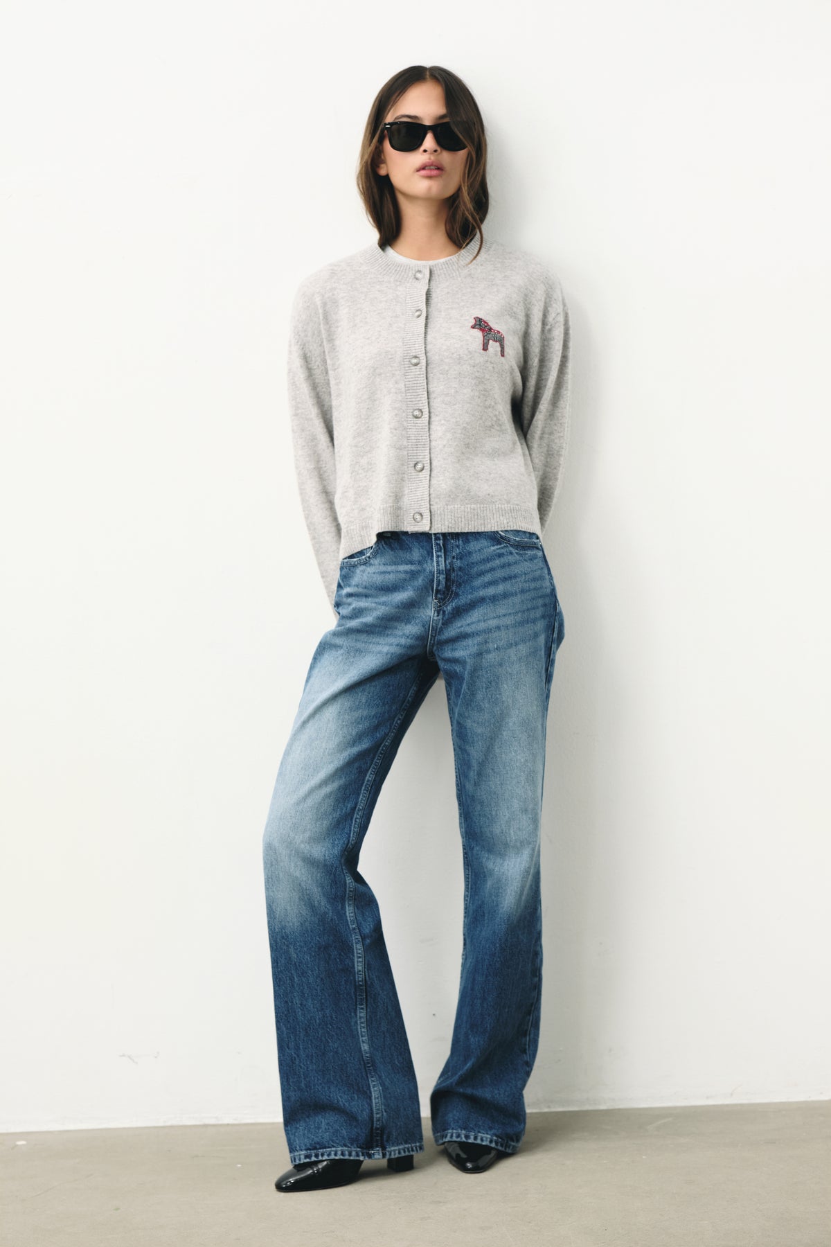 Year Of The Horse cardigan grey - Cloud Grey