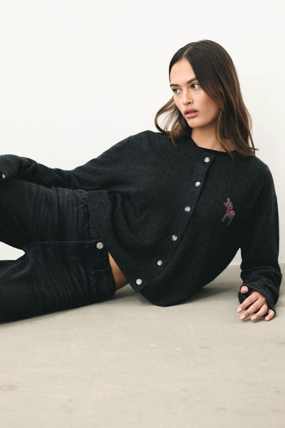 Year Of The Horse cardigan - charcoal