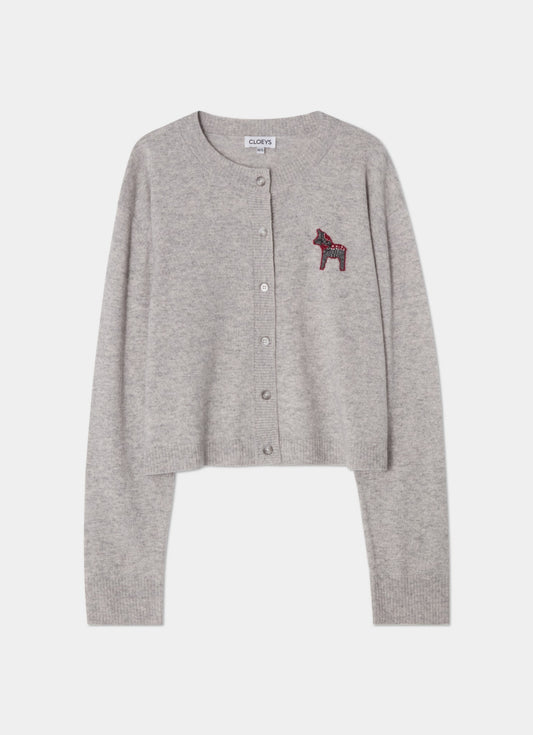 Year Of The Horse cardigan grey - Cloud Grey