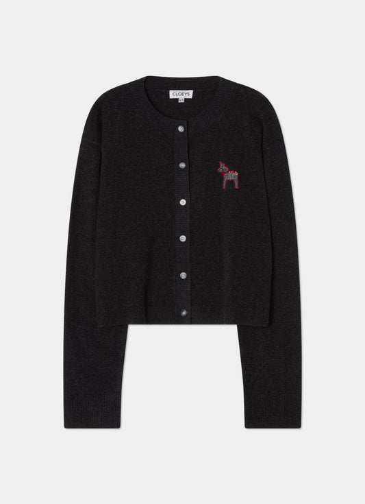 Year Of The Horse cardigan - charcoal