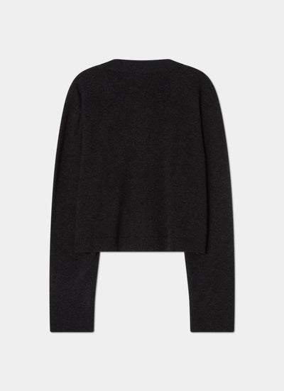 Intarsia-patch-cardigan-black