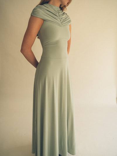 Draped dress mint green