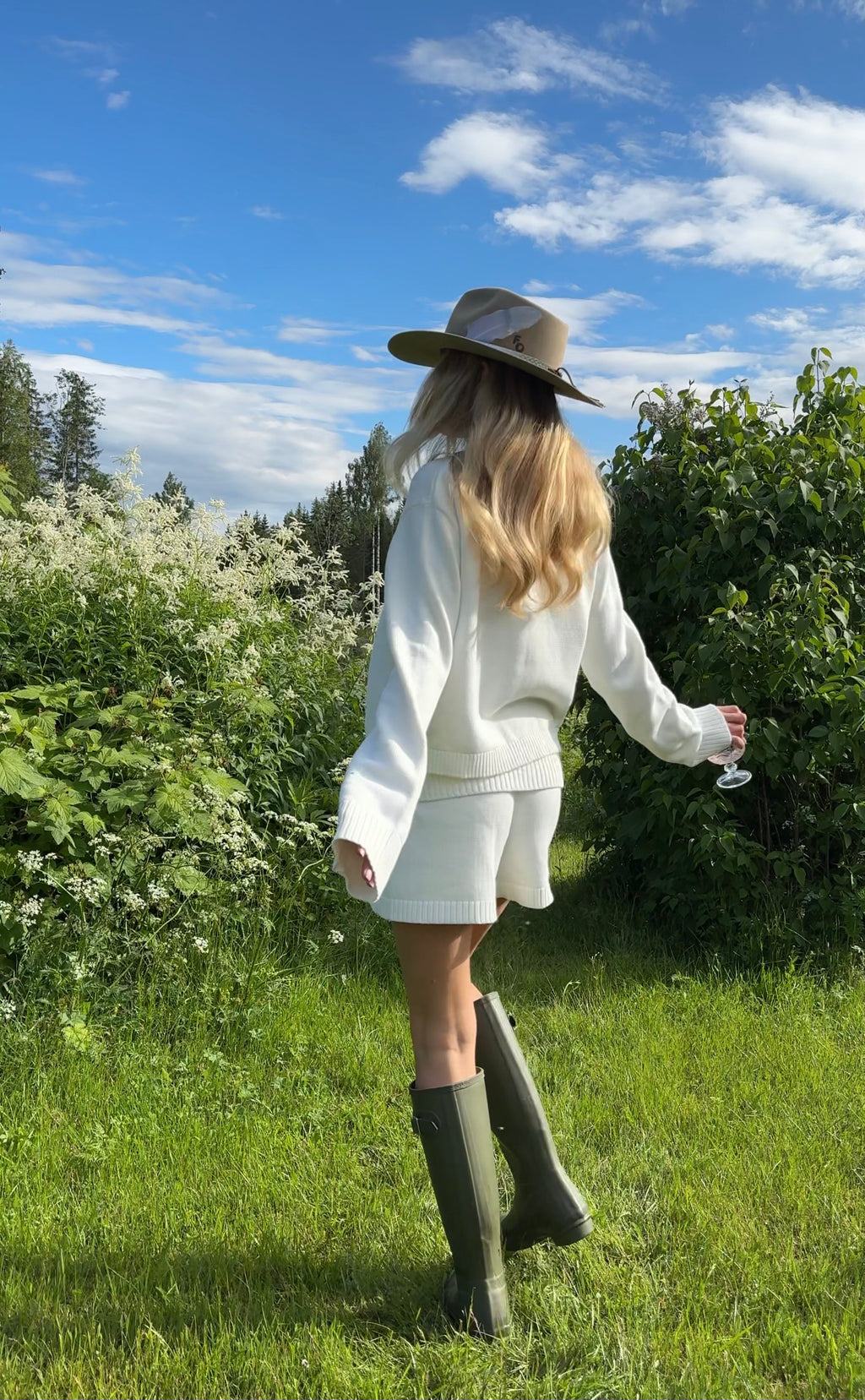 Cotton colourblock cardigan White