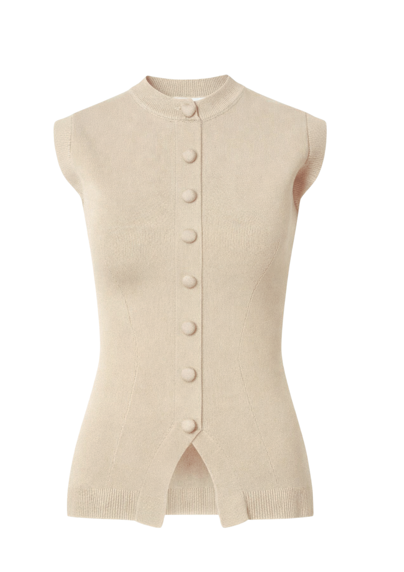 Knitted fitted top off white