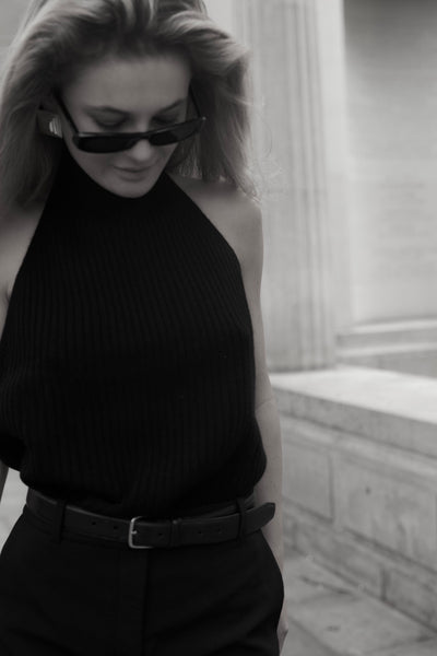 Cashmere halterneck black