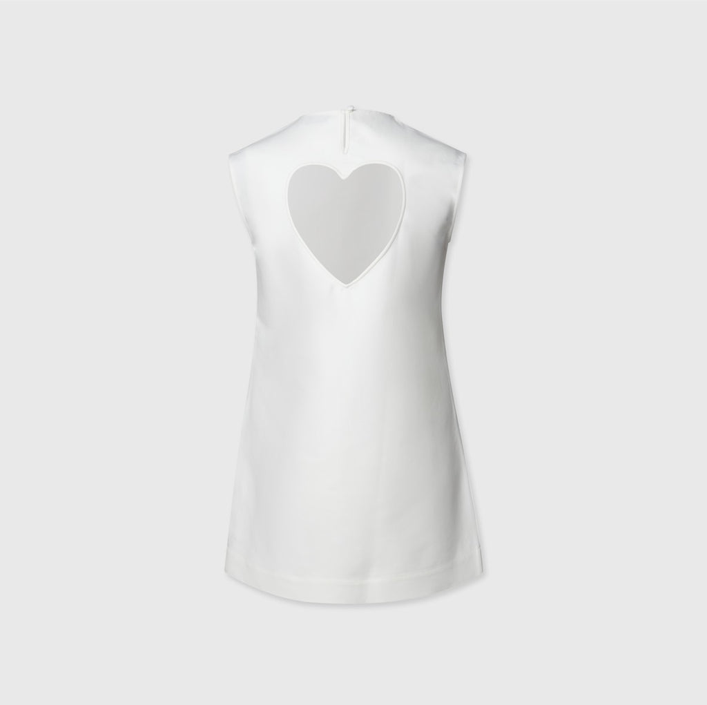 Heart cut out Dress White – Cloeys.se