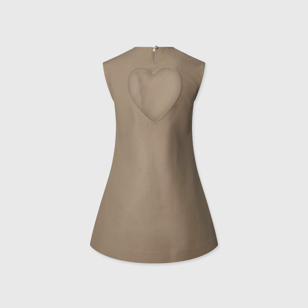 Heart cut out Dress beige