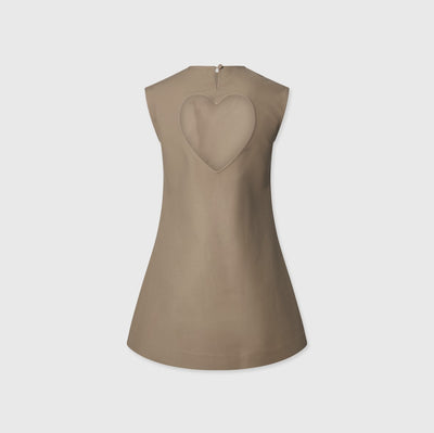 Heart cut out Dress Beige