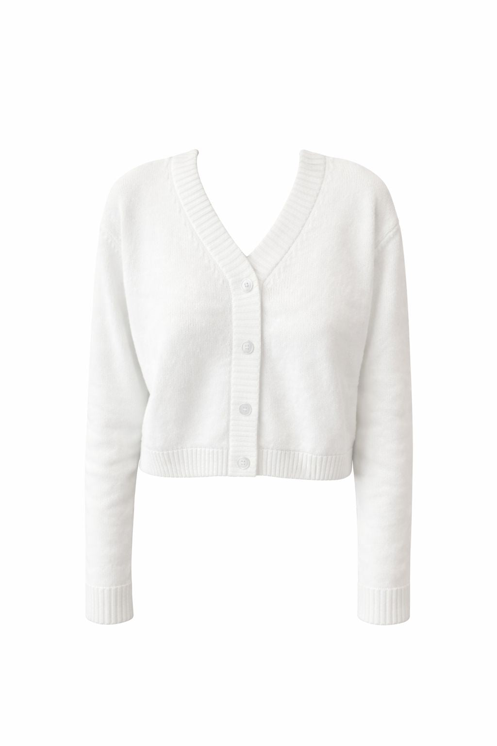 Cotton colourblock cardigan White
