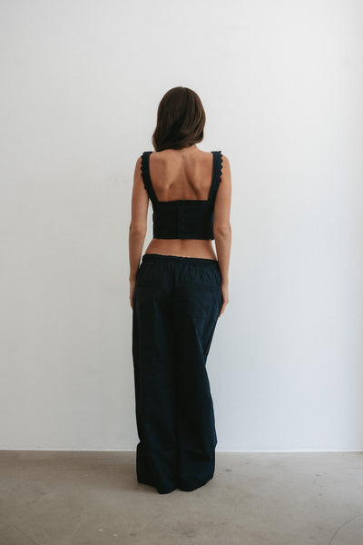 Broderie Pants Navy