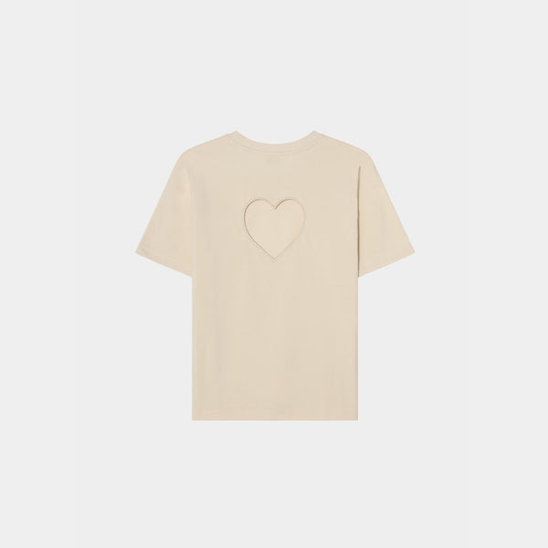 Heart at Back T-shirt Beige