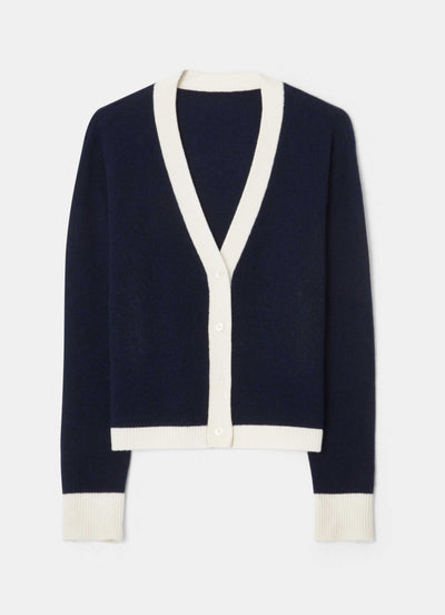 Colourblock Cardigan Blue & White