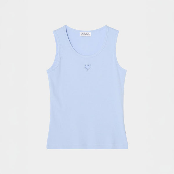 Heart Tank Top Light Blue